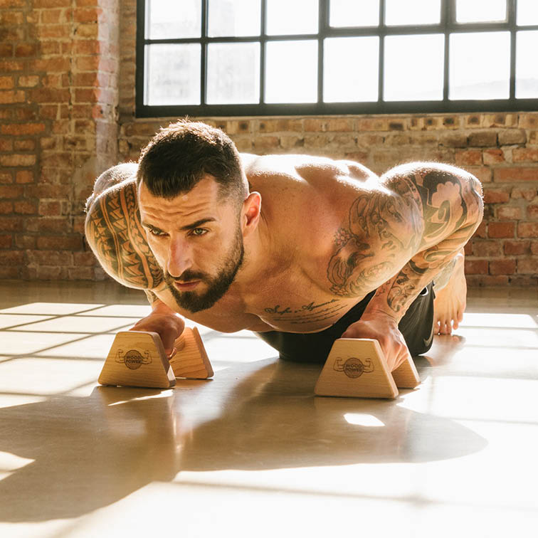 WoodPower® Parallettes Push Up Bars Handles XS